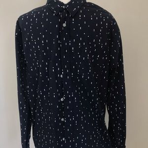 Navy Blue Pattern Ling Sleeve